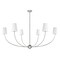 Z-Lite Shannon Chandelier, 6-Light, 62 In.W x 25.75 In.H, Brushed Nickel/white 3040-62BN - alternate 2